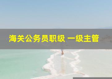 海关公务员职级 一级主管